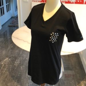 NWT Guild Prime black cotton silver star tee. 36/4